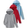 imageLiberty Imports 3Pack Youth Boys Teen DryFit Hoodies Long Sleeve Athletic Pullover Sweatshirts Lightweight ActivewearRedLight BlueLight Gray