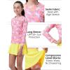 imageLiberty Pro 2 Pack Girls Rash Guard Two Piece Bathing Suit Long Sleeve Swimsuit  Toddler Swimwear with Skirts Shorts 3T12YSet 3