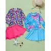 imageLiberty Pro 2 Pack Girls Rash Guard Two Piece Bathing Suit Long Sleeve Swimsuit  Toddler Swimwear with Skirts Shorts 3T12YSet 4