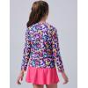 imageLiberty Pro 2 Pack Girls Rash Guard Two Piece Bathing Suit Long Sleeve Swimsuit  Toddler Swimwear with Skirts Shorts 3T12YSet 4