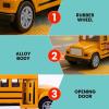 image12 Pack Diecast Yellow School Bus Model Toy 5quot Pullback Die Cast Metal Classic Long Nose Vehicles for Kids with Rubber Tires and Opening Doors  Bulk Party Favors Supplies