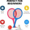 imageBadminton Racket Set for Kids Toddlers with Paddles Ball and Birdie  Junior Kindergarten Student Outdoor Sports Tennis Racquet Play Game Beach Toys2Pack