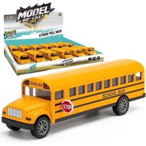 image12 Pack Diecast Yellow School Bus Model Toy 5quot Pullback Die Cast Metal Classic Long Nose Vehicles for Kids with Rubber Tires and Opening Doors  Bulk Party Favors Supplies
