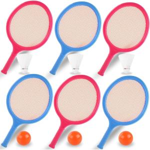 imageBadminton Racket Set for Kids Toddlers with Paddles Ball and Birdie  Junior Kindergarten Student Outdoor Sports Tennis Racquet Play Game Beach Toys6Pack