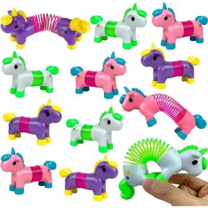 imageLiberty Imports Set of 12 Pcs Mini Unicorns Magical Coil Springs  Cute Figures Toy Springs Party Favors Supplies Birthdays Gifts Game Prizes