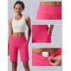 imageLiberty Pro 3 Pack Womens 10 Bermuda Shorts with Pockets Plus Size Quick Dry Casual Long Shorts KneeLength Tummy ControlAquaOff WhiteHot Pink