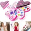 image:imagePetite Girls Heart Shaped Cosmetics Play Set  Kids Makeup Kit for Girls Washable Toddler Pretend Play Makeup Set