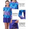 image:imageLiberty Pro 2 Pack Girls Rash Guard Two Piece Bathing Suit Long Sleeve Swimsuit  Toddler Swimwear with Skirts Shorts 3T12YPurple Mermaid