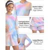 image:imageLiberty Pro 2 Pack Girls Rash Guard Two Piece Bathing Suit Long Sleeve Swimsuit  Toddler Swimwear with Skirts Shorts 3T12YRainbow Mist