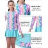 image:imageLiberty Pro 2 Pack Girls Rash Guard Two Piece Bathing Suit Long Sleeve Swimsuit  Toddler Swimwear with Skirts Shorts 3T12YRainbow Unicorns