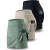 image:image3 Pack Womens Active Skorts with Pockets High Waist Athletic Skirts with Builtin Shorts for Tennis Golf WorkoutBeigeOliveBlack