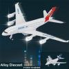 image:image6 Pack Diecast Commercial Airplane Toys 72 Big Model Airliners A380 Planes with Lights and Sound  1400 Pull Back Alloy Metal Aircraft Party Favors for Kids