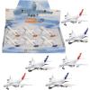 image:image6 Pack Diecast Commercial Airplane Toys 72 Big Model Airliners A380 Planes with Lights and Sound  1400 Pull Back Alloy Metal Aircraft Party Favors for Kids