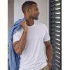 image:image3 Pack Mens Bamboo Viscose T Shirts Ultra Soft Breathable Bamboo Undershirts for Men Cooling Lounge TeesBlackWhiteGray