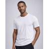 image:image3 Pack Mens Bamboo Viscose T Shirts Ultra Soft Breathable Bamboo Undershirts for Men Cooling Lounge TeesWhiteWhiteWhite