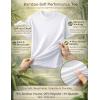 image:image3 Pack Mens Bamboo Viscose T Shirts Ultra Soft Breathable Bamboo Undershirts for Men Cooling Lounge TeesWhiteWhiteWhite