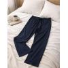 image:imageMens Pajama Pants with Short Length 27 Inseam Soft Lightweight Lounge Sleep Pants with Pockets and FlyNavy