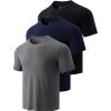 image:image3 Pack Mens Bamboo Viscose T Shirts Ultra Soft Breathable Bamboo Undershirts for Men Cooling Lounge TeesBlackGrayNavy