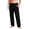 image:imageMens Pajama Pants with Short Length 27 Inseam Soft Lightweight Lounge Sleep Pants with Pockets and FlyBlack