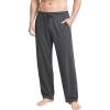 image:imageMens Pajama Pants with Short Length 27 Inseam Soft Lightweight Lounge Sleep Pants with Pockets and FlyCharcoal