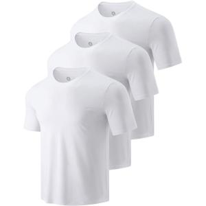 image:image3 Pack Mens Bamboo Viscose T Shirts Ultra Soft Breathable Bamboo Undershirts for Men Cooling Lounge TeesWhiteWhiteWhite