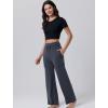image:imageLiberty Pro Petite Womens Pajama Pants 26 Inseam  Lightweight Ankle Length Wide Leg High Waisted Lounge Pants with PocketsCharcoal