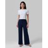 image:imageLiberty Pro Petite Womens Pajama Pants 26 Inseam  Lightweight Ankle Length Wide Leg High Waisted Lounge Pants with PocketsNavy