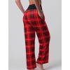 image:imageLiberty Pro Petite Womens Pajama Pants 26 Inseam  Lightweight Ankle Length Wide Leg High Waisted Lounge Pants with PocketsRed Plaid