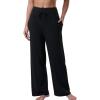 image:imageLiberty Pro Petite Womens Pajama Pants 26 Inseam  Lightweight Ankle Length Wide Leg High Waisted Lounge Pants with PocketsBlack