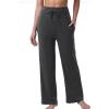 image:imageLiberty Pro Petite Womens Pajama Pants 26 Inseam  Lightweight Ankle Length Wide Leg High Waisted Lounge Pants with PocketsCharcoal
