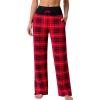 image:imageLiberty Pro Petite Womens Pajama Pants 26 Inseam  Lightweight Ankle Length Wide Leg High Waisted Lounge Pants with PocketsRed Plaid