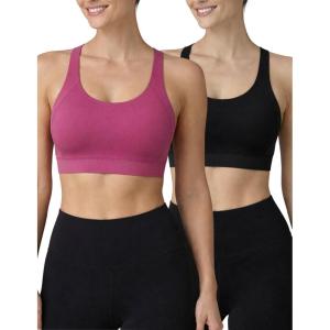 image:image2Pack High Impact Sports Bra for Women Sewnin Pads Molded Cups Adjustable Straps for Running Gym WorkoutBlackPlum