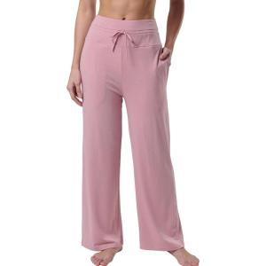 image:imageLiberty Pro Petite Womens Pajama Pants 26 Inseam  Lightweight Ankle Length Wide Leg High Waisted Lounge Pants with PocketsDusty Rose
