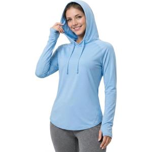 image:imageLiberty Pro Womens Sun Shirts UV Protection Long Sleeve Lightweight Quick Dry Hoodie with Thumbholes for Hiking FishingBlue
