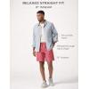 image:image3 Pack Mens 8 Chino Walking Shorts Pull On Elastic Waist Drawstring Pockets Casual Lounge HybridBlueBlackWashed Red