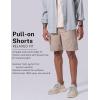 image:image3 Pack Mens 8 Chino Walking Shorts Pull On Elastic Waist Drawstring Pockets Casual Lounge HybridKhakiNavy StripeSage Green