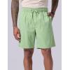 image:image3 Pack Mens 8 Chino Walking Shorts Pull On Elastic Waist Drawstring Pockets Casual Lounge HybridKhakiNavy StripeSage Green