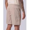 image:image3 Pack Mens 8 Chino Walking Shorts Pull On Elastic Waist Drawstring Pockets Casual Lounge HybridKhakiNavy StripeSage Green