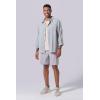 image:image3 Pack Mens 8 Chino Walking Shorts Pull On Elastic Waist Drawstring Pockets Casual Lounge HybridTeal BlueLight GrayWashed Navy