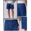 image:image3 Pack Mens 8 Chino Walking Shorts Pull On Elastic Waist Drawstring Pockets Casual Lounge HybridTeal BlueLight GrayWashed Navy