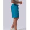image:image3 Pack Mens 8 Chino Walking Shorts Pull On Elastic Waist Drawstring Pockets Casual Lounge HybridTeal BlueLight GrayWashed Navy