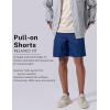 image:image3 Pack Mens 8 Chino Walking Shorts Pull On Elastic Waist Drawstring Pockets Casual Lounge HybridTeal BlueLight GrayWashed Navy
