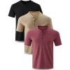 image:imageLiberty Pro 3Pack Mens Casual Henley Shirts  Comfort Soft Stretch Tees Relaxed Fit 3Button Summer TShirtsTaupeBlackBurgundy