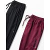 image:imageLiberty Pro 2 Pack Mens Joggers for Shorter Men  29 Inseam Sweatpants with Zip Pockets Regular Fit Tapered Workout PantsMaroonBlack