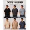 image:imageMens Oversized T Shirt Drop Shoulder Loose Fit Tee Soft Lightweight Short Sleeve Crew Neck Casual Gym Workout ShirtBlack