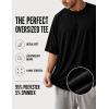 image:imageMens Oversized T Shirt Drop Shoulder Loose Fit Tee Soft Lightweight Short Sleeve Crew Neck Casual Gym Workout ShirtBlack