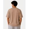 image:imageMens Oversized T Shirt Drop Shoulder Loose Fit Tee Soft Lightweight Short Sleeve Crew Neck Casual Gym Workout ShirtSand