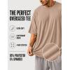 image:imageMens Oversized T Shirt Drop Shoulder Loose Fit Tee Soft Lightweight Short Sleeve Crew Neck Casual Gym Workout ShirtSand