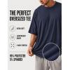 image:imageMens Oversized T Shirt Drop Shoulder Loose Fit Tee Soft Lightweight Short Sleeve Crew Neck Casual Gym Workout ShirtSlate Blue