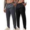 image:imageLiberty Pro 2 Pack Mens Joggers for Shorter Men  29 Inseam Sweatpants with Zip Pockets Regular Fit Tapered Workout PantsCharcoalBlack